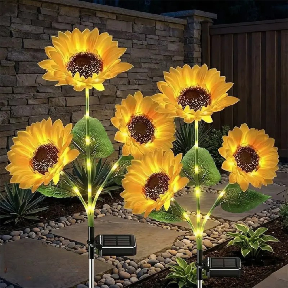 Solar Powered LED Sunflower Garden Lights